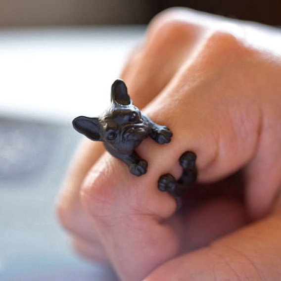 Открытые манжеты из сплава французского бульдога для унисекс