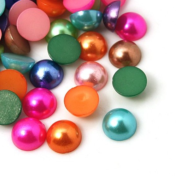 Acrylic Cabochons, Imitation Pearl, Half Round/Dome