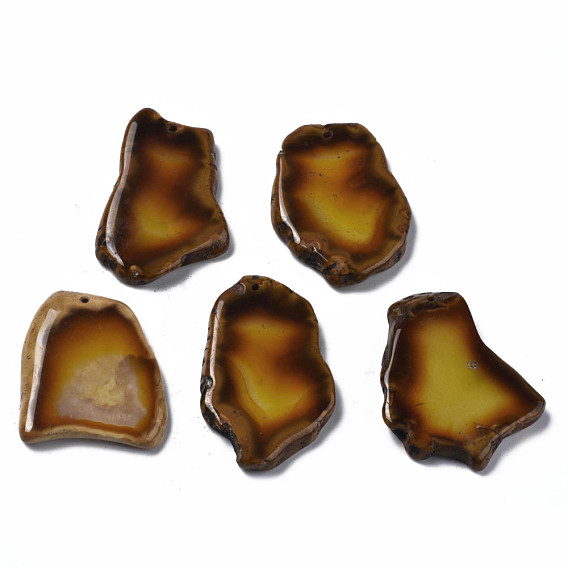 Natural Yellow Agate Pendants, Nuggets
