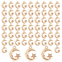 100Pcs Alloy Crystal Rhinestone Pendant, Moon with Star
