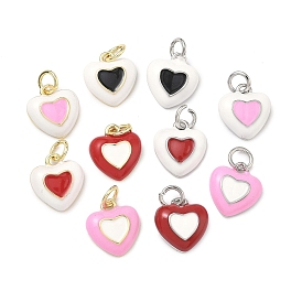 Латунь эмаль подвески, сердце прелести, долговечный, стойки покрытие, без свинца и без кадмия, настоящий 18k позолоченный/платиновый