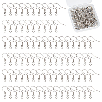 100 Paare 316 Ohrhaken aus chirurgischem Edelstahl, mit horizontaler Schleife, Ohrhaken