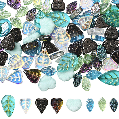 116 шт 7 стиль гальванических стеклянных бусин, лист