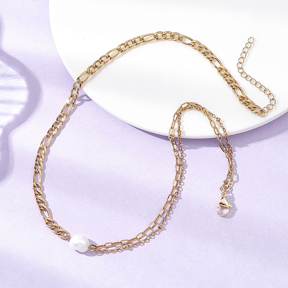 Подвеска из натурального жемчуга с двусторонней полировкой 304 цепочка из нержавеющей стали, цветочный белый