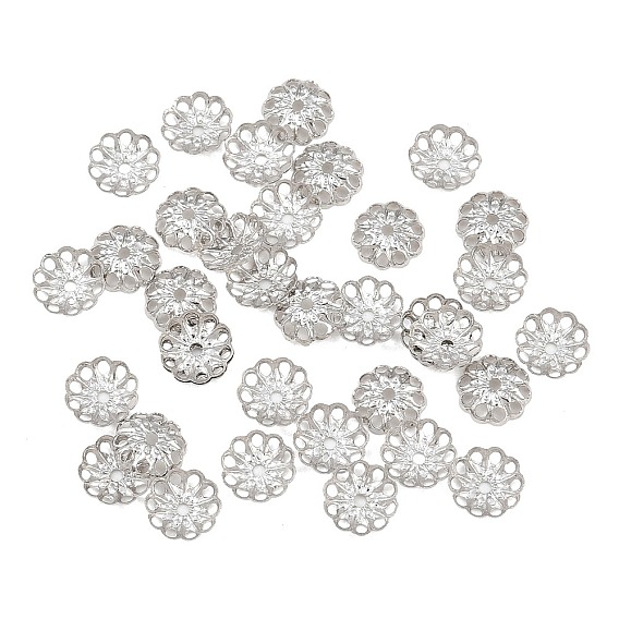 Шапочки и конусы для бусин, латунные, цветок, без кадмия, без никеля и без свинца