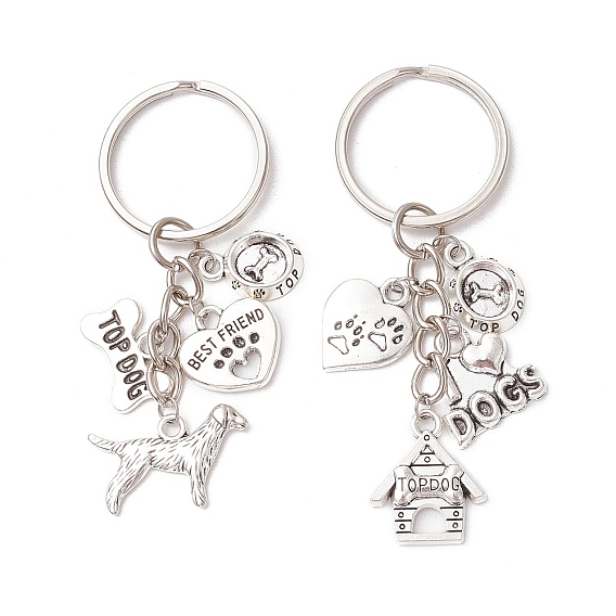 2шт. брелки из сплава, с железными кольцами