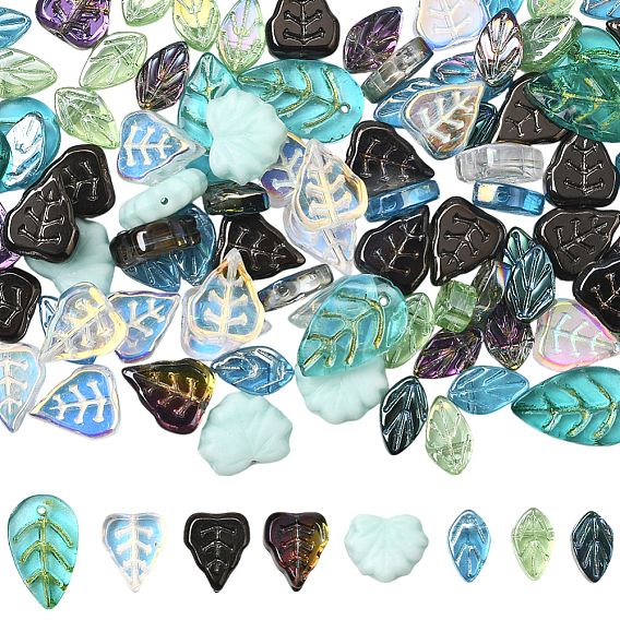 116 шт 7 стиль гальванических стеклянных бусин, лист