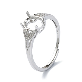 Ajustable 925 componentes del anillo de plata esterlina, con circonita