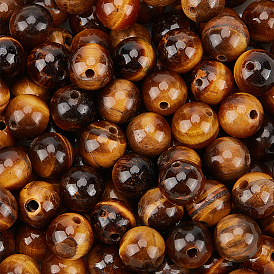 120шт натуральные бусины тигровый глаз, класса AB +, круглые