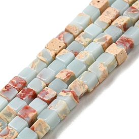 Synthetic Shoushan Stone Beads Strands, Dyed, Cube