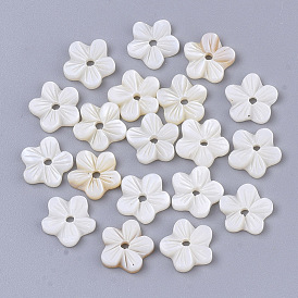 Perles de coquillages naturels d'eau douce, non teint, fleur
