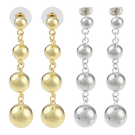 Латунные серьги-гвоздики для женщин, круглые