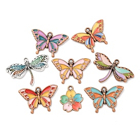 Подвески из эмали и сплава, античное серебро/красная медь