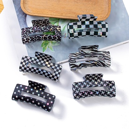 Rectangle PVC Plastic Claw Hair Clips, Hair Accessories for Women & Girls