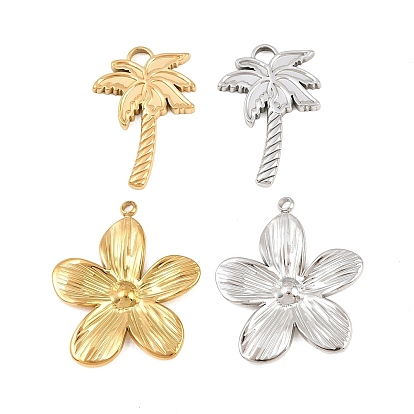 Летняя тематика 304 подвески из нержавеющей стали, талисман в виде кокосовой пальмы/цветка