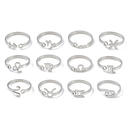 304 открытая манжета из нержавеющей стали для женщин, двенадцать созвездий