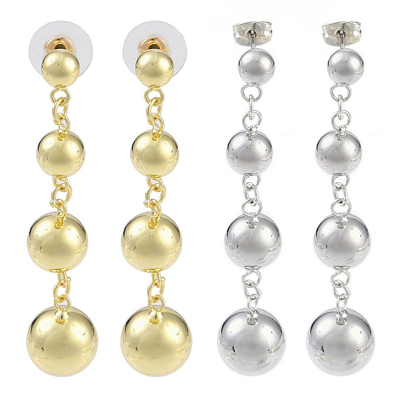 Латунные серьги-гвоздики для женщин, круглые