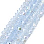 Baking Painted Glass Beads Strands, Imitation Opalite, Faceted, AB Color Plated, Bicone