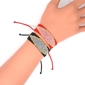 Женские браслеты из бисера и стеклянных бусин в богемном стиле, ромб