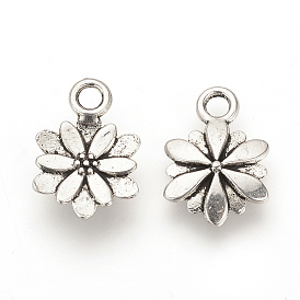 Подвески из сплава в тибетском стиле, цветок, без кадмия и без свинца
