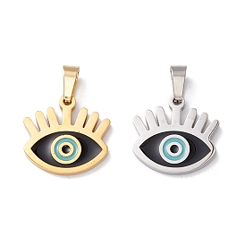 304 Stainless Steel Enamel Pendants, Eye