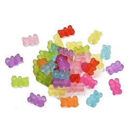 Frosted Transparent Acrylic Beads, Bear