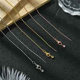 1мм стойка покрытие латунная цепочка со звеньями столба регулируемые слайдер ожерелья для женщин мужчин, без кадмия и без свинца, 901 застежка из нержавеющей стали, долговечный