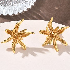 Женские серьги-гвоздики с цветком 304 из нержавеющей стали, ионное покрытие (ip)