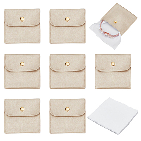 12 Чехлы-конверты из искусственной кожи для ювелирных изделий, подарочные мешочки с 12 Квадратными салфетками для чистки очков