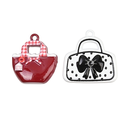 Подвески из эмали и сплава, сумка с подвесками в виде бантиков