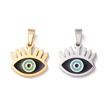 304 Stainless Steel Enamel Pendants, Eye