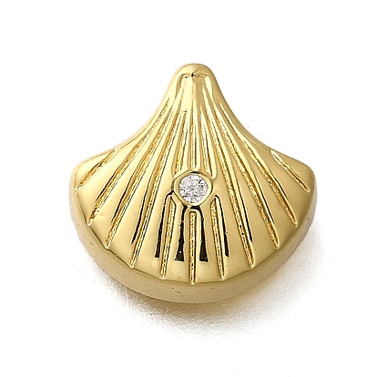 Латунные микропаве прозрачные кубические циркониевые подвески, формы раковины, стойки покрытие, долговечный, без свинца и без кадмия