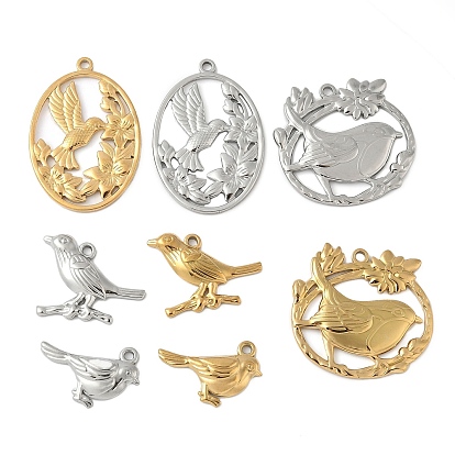 304 подвески из нержавеющей стали, амулеты птиц, ионное покрытие (ip)