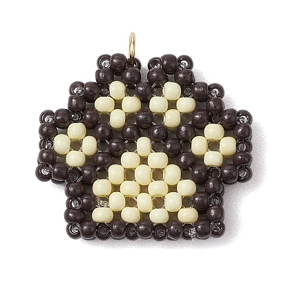 Подвески в виде отпечатков лап из бисера, подвески из стеклянных бусин с узором ткацкого станка, с целью перехода в кольце