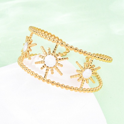 304 эмалированные браслеты-манжеты из нержавеющей стали для женщин, подсолнечник