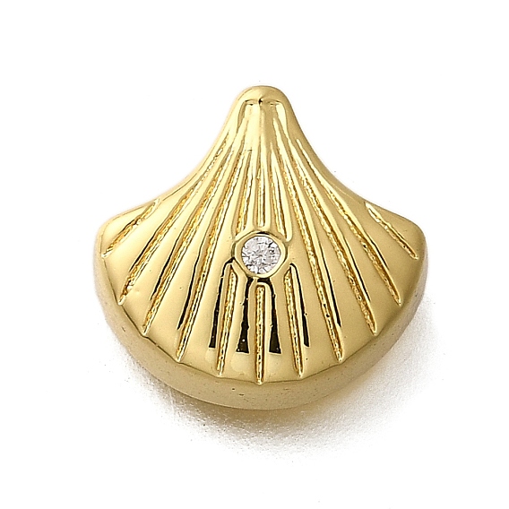 Латунные микропаве прозрачные кубические циркониевые подвески, формы раковины, стойки покрытие, долговечный, без свинца и без кадмия