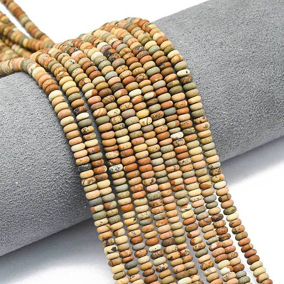 Естественного изображения яшмы бисер нитей, матовые, рондель
