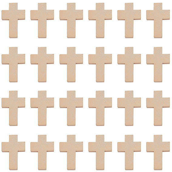 100Деревянные подвески шт., окрашенные, религия крест прелести