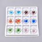 Luminous Handmade Lampwork Pendants, Inner Flower, Heart