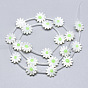Natural White Shell Mother of Pearl Shell Beads, with Enamel, Flower