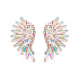 Sparkling Rhinestone Wings Stud Earrings, Alloy Jewelry for Women