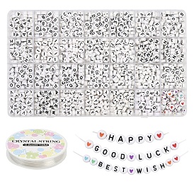 Наборы для самостоятельного изготовления браслетов из акриловых бусин с буквами