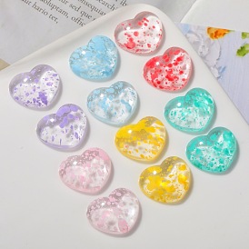 Transparent Resin Cabochons, Heart