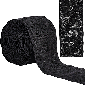 6.25m нейлоновая эластичная кружевная отделка, Эластичная цветочная кружевная лента для шитья украшения