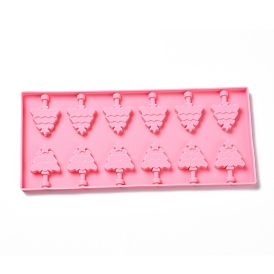 DIY Lollipop Making Food Grade Silicone Molds, Candy Molds, Christmas Tree, 12 Cavities