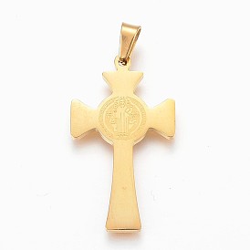 304 Stainless Steel Pendants, Cross, CssmlNdsmd Cross God Father Religious Christianity Pendant