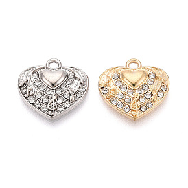 Подвески из сплава и страза, подвески в виде сердца с музыкальной нотой