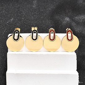 304 из нержавеющей стали серьги, плоско-круглые