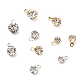 Латунные подвески, круглые подвески, со стразами, без никеля 