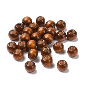 Perles européennes en bois naturel, perle avec trou grande, baril, sans plomb, chocolat